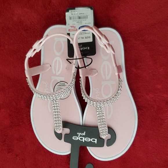 🛑NWOT bebe girls Blush TStrap Sandal Size 11/12 - Picture 6 of 8
